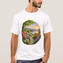 Peaceful Garden Lake Mountain Landscape