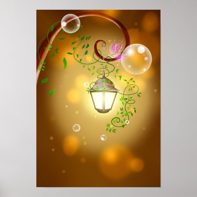 Peaceful Garden Lantern Poster (Front)