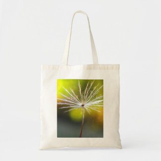 Peaceful Gold and White Dandelion Seed Macro Tote Bag