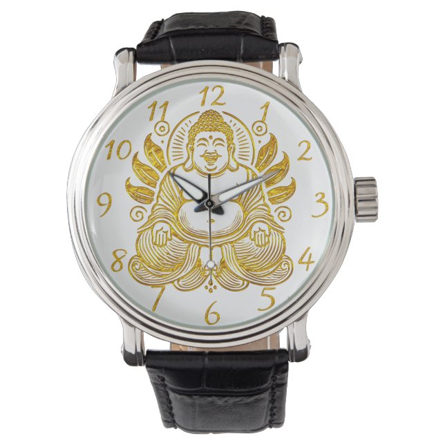 Peaceful Golden Buddha  Watch (Front)