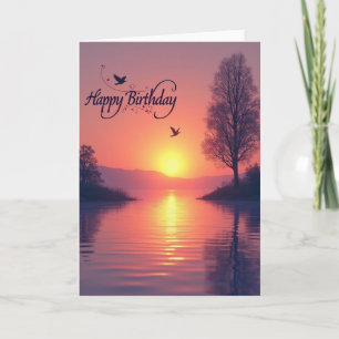 Peaceful Golden Sunset Card