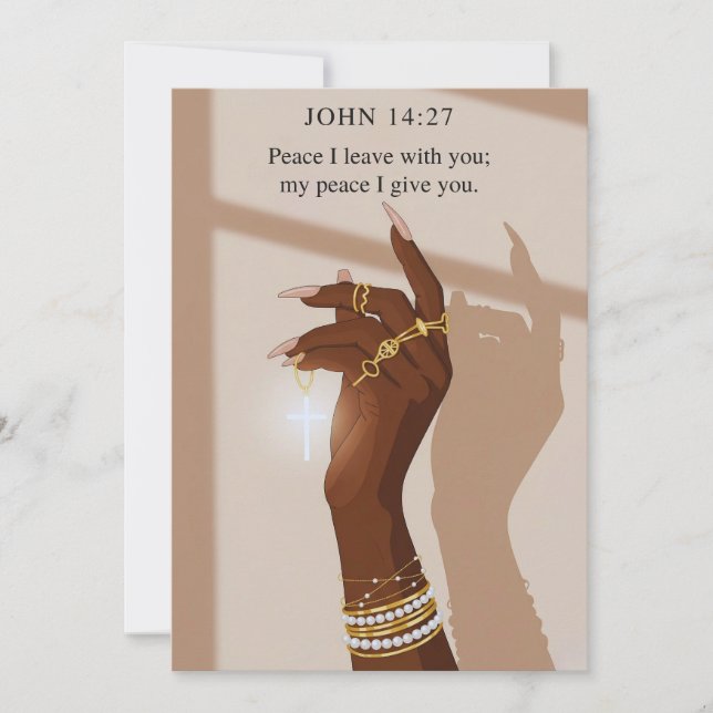Peaceful Grace John 14:27 Faith Holiday Card (Front)
