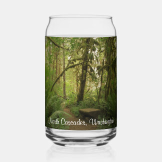 Peaceful Green Forest Trail Washington Can Glass