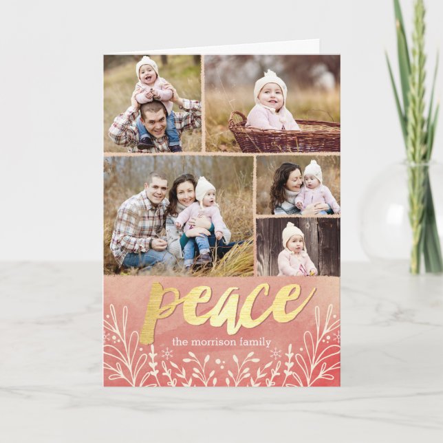 Peaceful Greeting Holiday Photo Cards (Front)