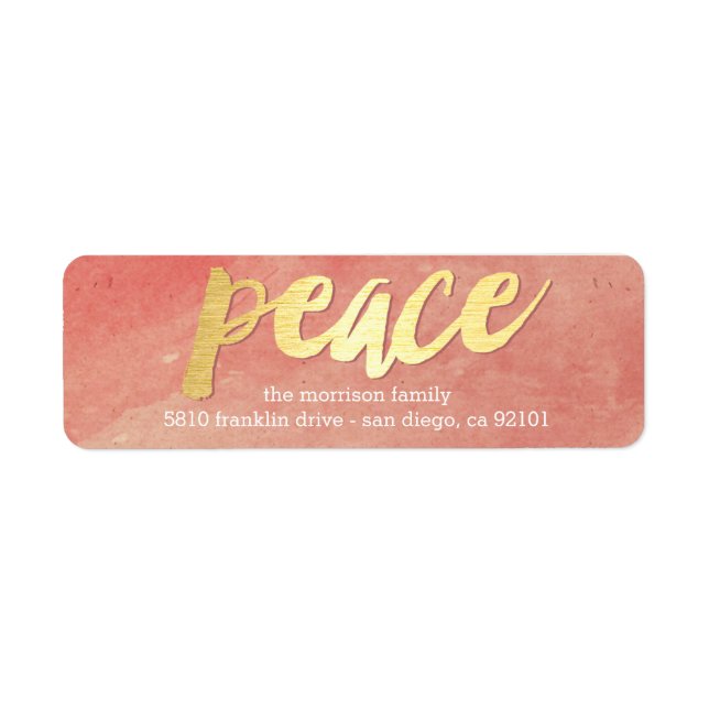 Peaceful Greeting Holiday Return Address Labels (Front)