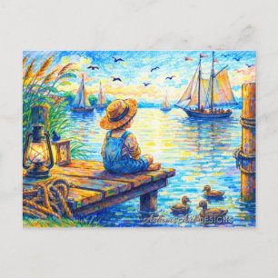 Peaceful Harbour Daydream Holiday Postcard