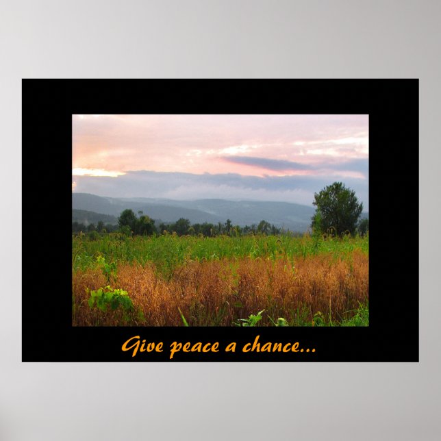 Peaceful Hilltop at Sunset Poster (Front)