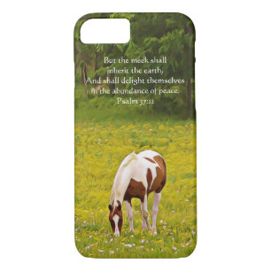 Peaceful Horse Bible Verse Phone Case Psalm 37:11
