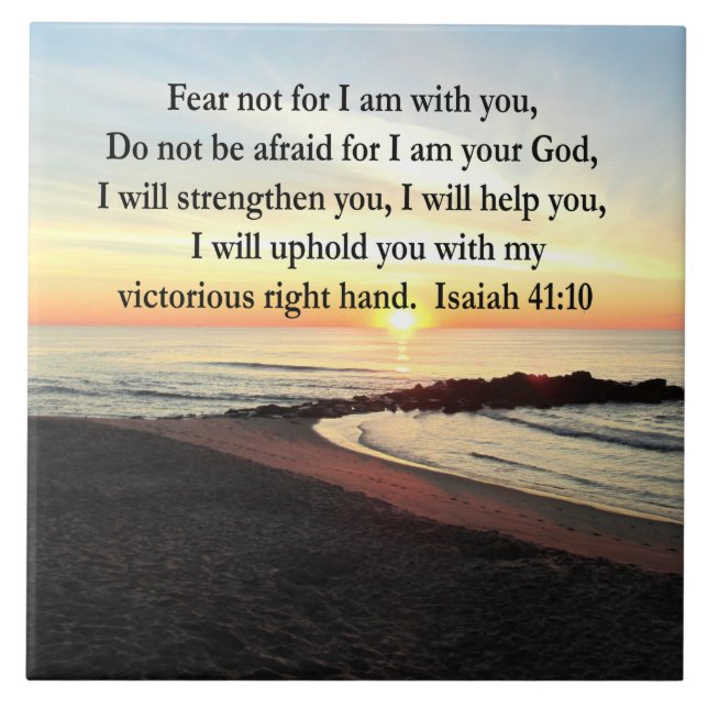 PEACEFUL ISAIAH 41:10 SUNRISE PHOTO TILE (Front)