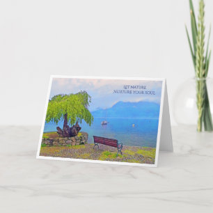 PEACEFUL ITALIAN LAKESIDE SCENE CARD