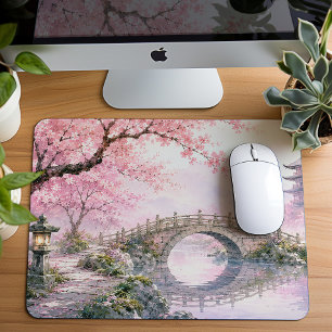 Peaceful Japanese Cherry Blossoms Mouse Mat