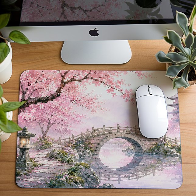 Peaceful Japanese Cherry Blossoms Mouse Mat (Creator Uploaded)