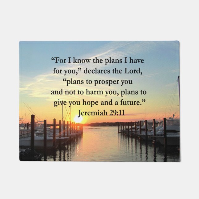 PEACEFUL JEREMIAH 29:11 SUNSET DOORMAT (Front)