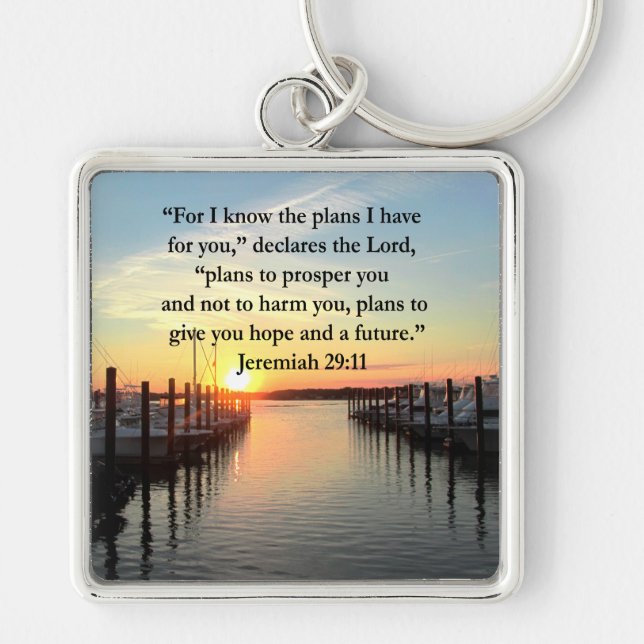 PEACEFUL JEREMIAH 29:11 SUNSET KEY RING (Front)