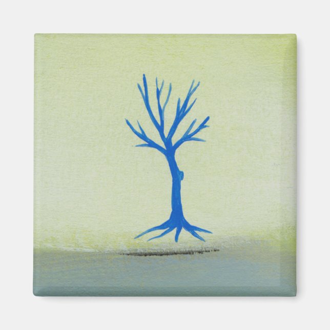 Peaceful landscape art hovering tree painting magnet (Front)