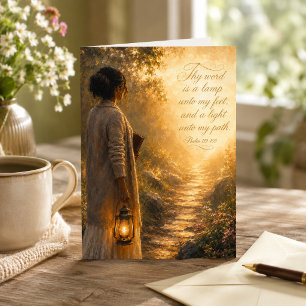 Peaceful Light Unto My Path Verse of Encouragement Card