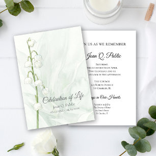 Peaceful Lily of the Valley Celebration of Life Invitation