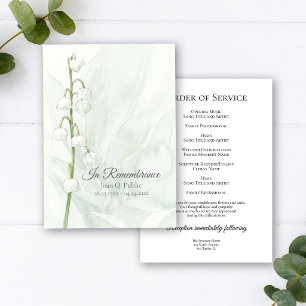 Peaceful Lily of Valley Funeral Memorial Service Programme