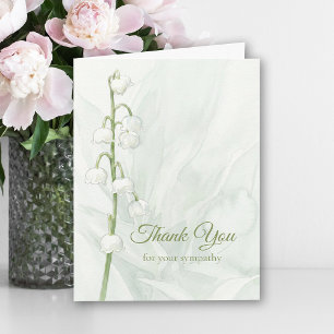 Peaceful Lily of Valley Funeral Memorial Sympathy Thank You Card