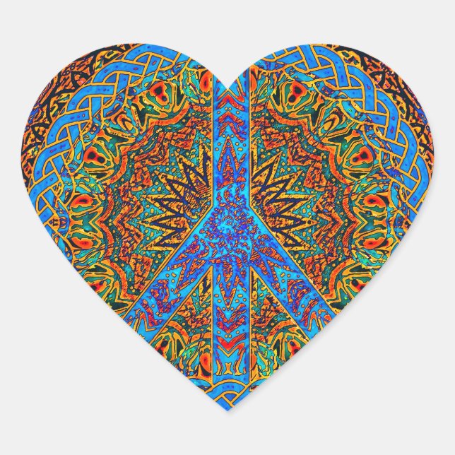 Peaceful Living Heart Sticker (Front)