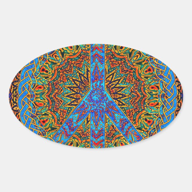 Peaceful Living Oval Sticker (Front)