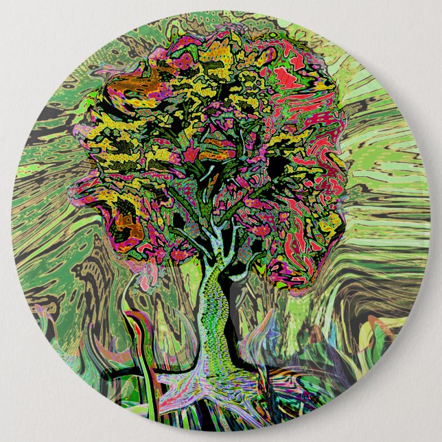 Peaceful Living Tree of Life 6 Cm Round Badge (Front)