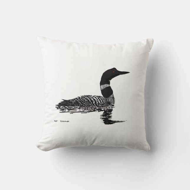 Peaceful loon cushion (Front)