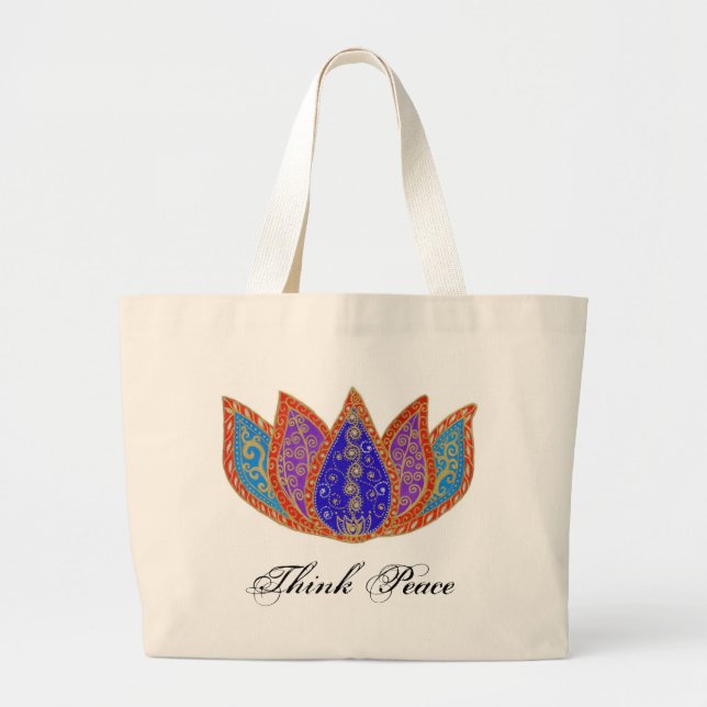 Peaceful Lotus Jumbo Tote (Front)