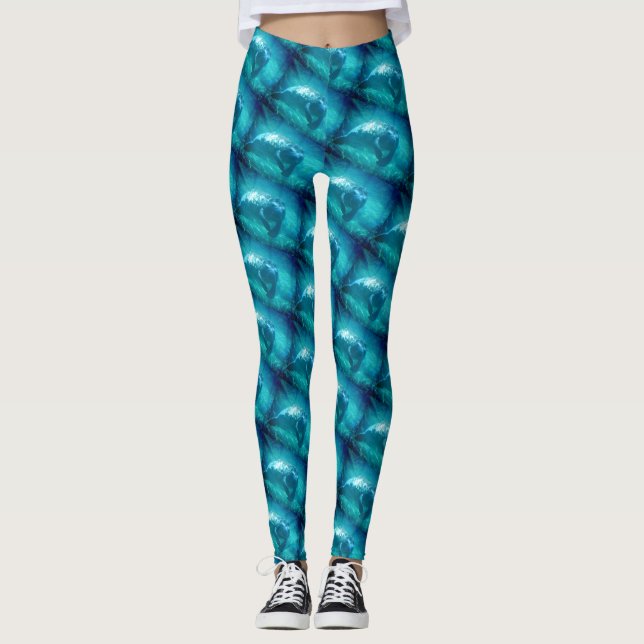Peaceful Manatee Custom Leggings [Sangria filter] (Front)