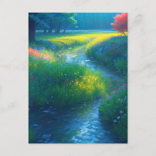 Peaceful Melody of a Stream Holiday Postcard