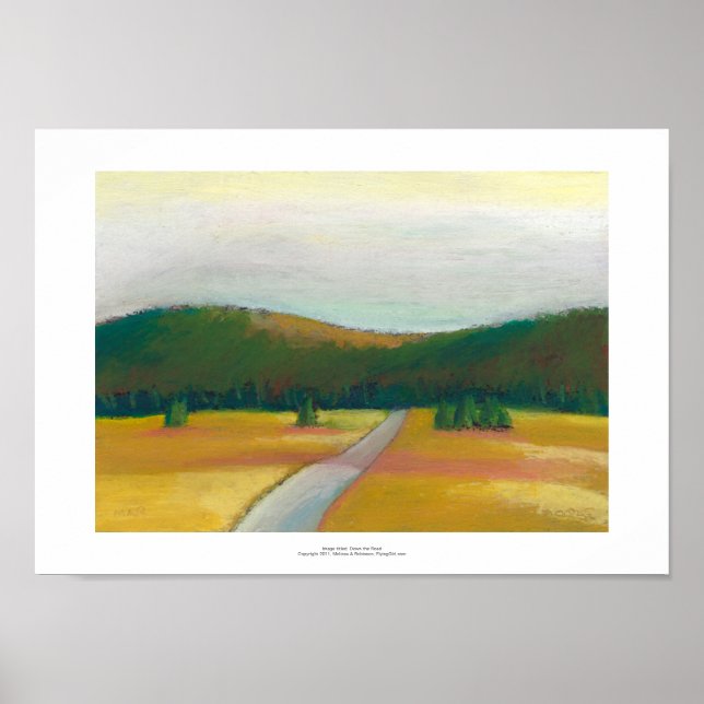 Peaceful modern impressionist landscape art path poster (Front)