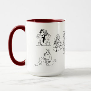 PEACEFUL MOMENT TWO-TONE MAROON&WHITE CERAMIC MUG