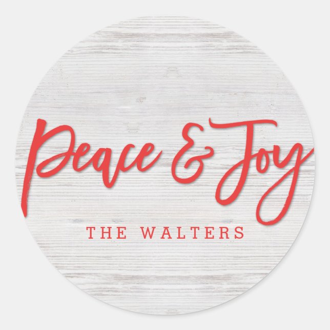 Peaceful Monogram Custom Holiday Sticker (Front)