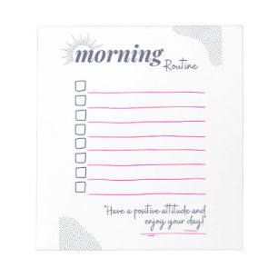 Peaceful Morning Routine Checklist Art Notepad