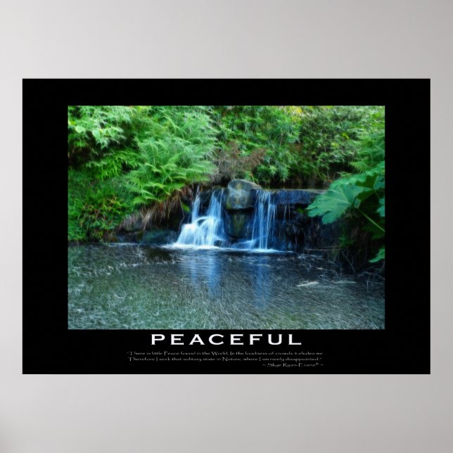 PEACEFUL Motivational Forest Stream Poster (Front)