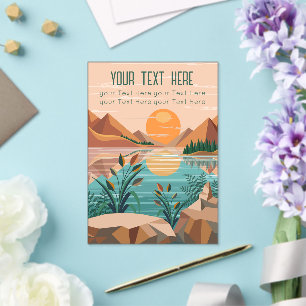 Peaceful Mountain Lake Sunset Landscape Acrylic Invitations