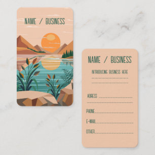 Peaceful Mountain Lake Sunset Landscape Business Card