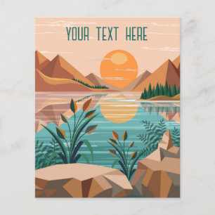 Peaceful Mountain Lake Sunset Landscape Flyer