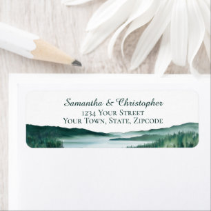 Peaceful Mountain Lake Wedding Return Address