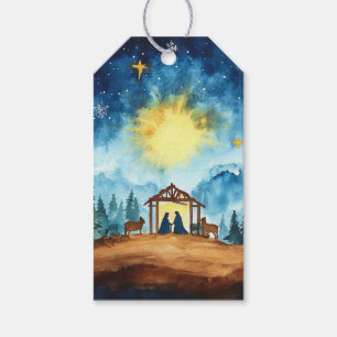 Peaceful Nativity in Manger Gift Tags
