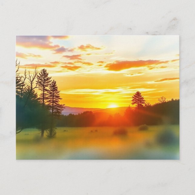 Peaceful Nature Sunset Landscape Postcard (Front)