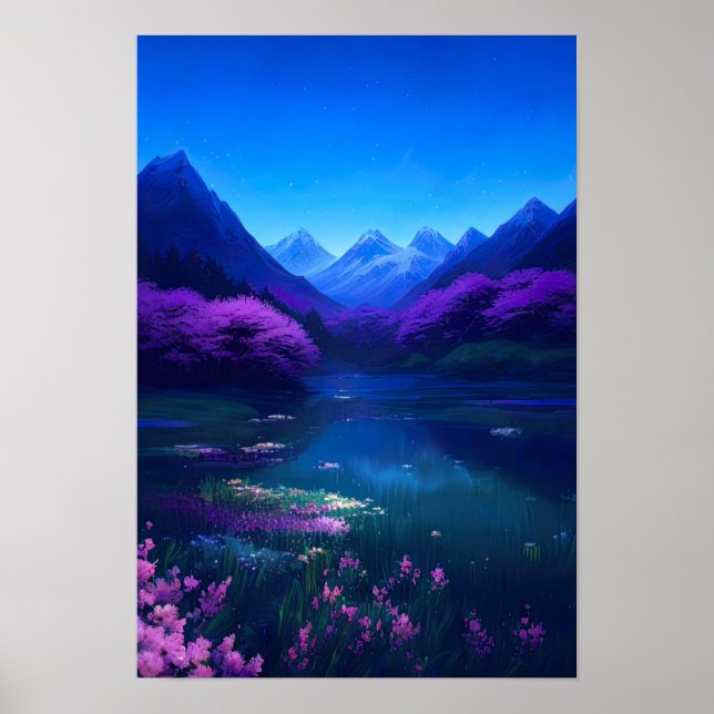 Peaceful Night in the Mountains Poster (Front)