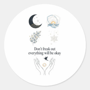 Peaceful Night Moonlight Uplift_ Insred Gentle Art Classic Round Sticker