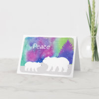 Peaceful Northern Lights Christmas Greeting Card
