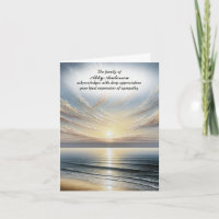 Peaceful Ocean Morning Sympathy Thank You Card