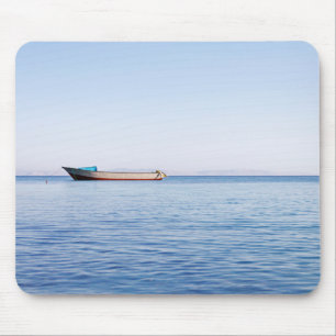 Peaceful Ocean & Solitary Boat Fine Art Photo Mouse Mat