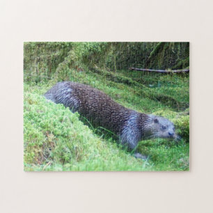 Peaceful Otter Riverside Nature Wildlife Calm Jigsaw Puzzle