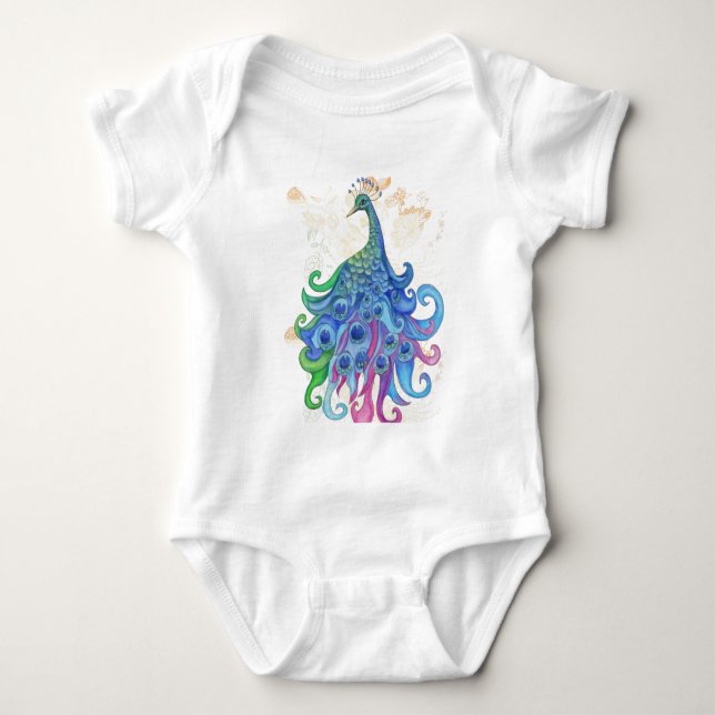 Peaceful Peacock Products Baby Bodysuit (Front)
