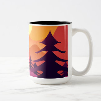 Peaceful Peaks at Sunse Two-Tone Coffee Mug