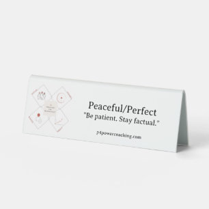 Peaceful/Perfect Plastic Desk Plaque